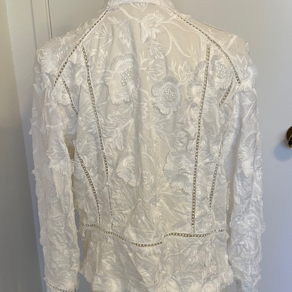 INC International Concepts White Floral Bomber Jacket - Picture 8 of 10